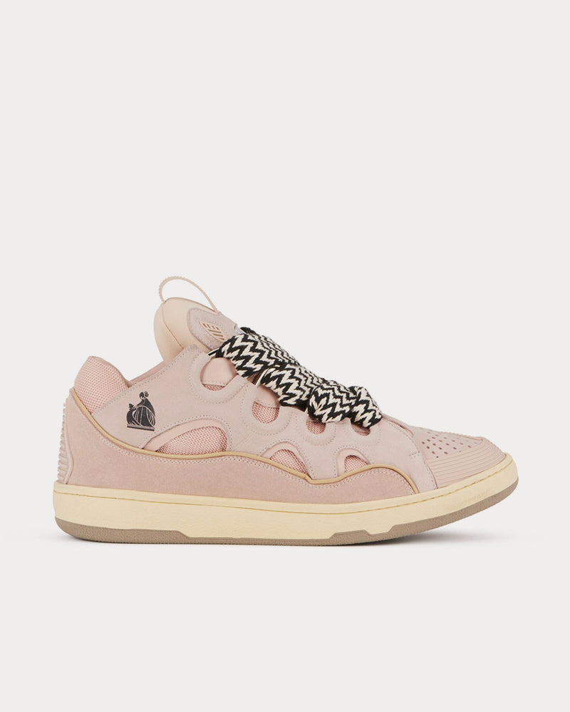 Lanvin Leather Curb Light Pink Low Top Sneakers - 1