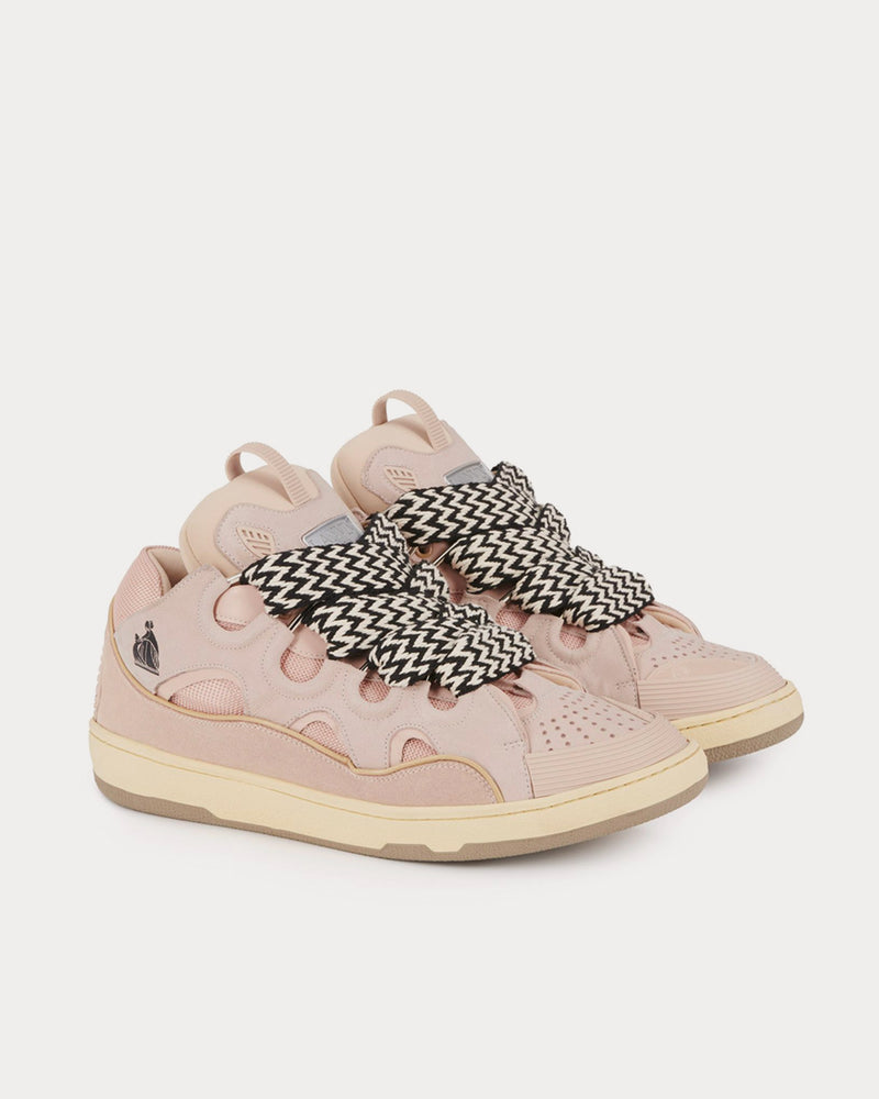 Lanvin Leather Curb Light Pink Low Top Sneakers - 2