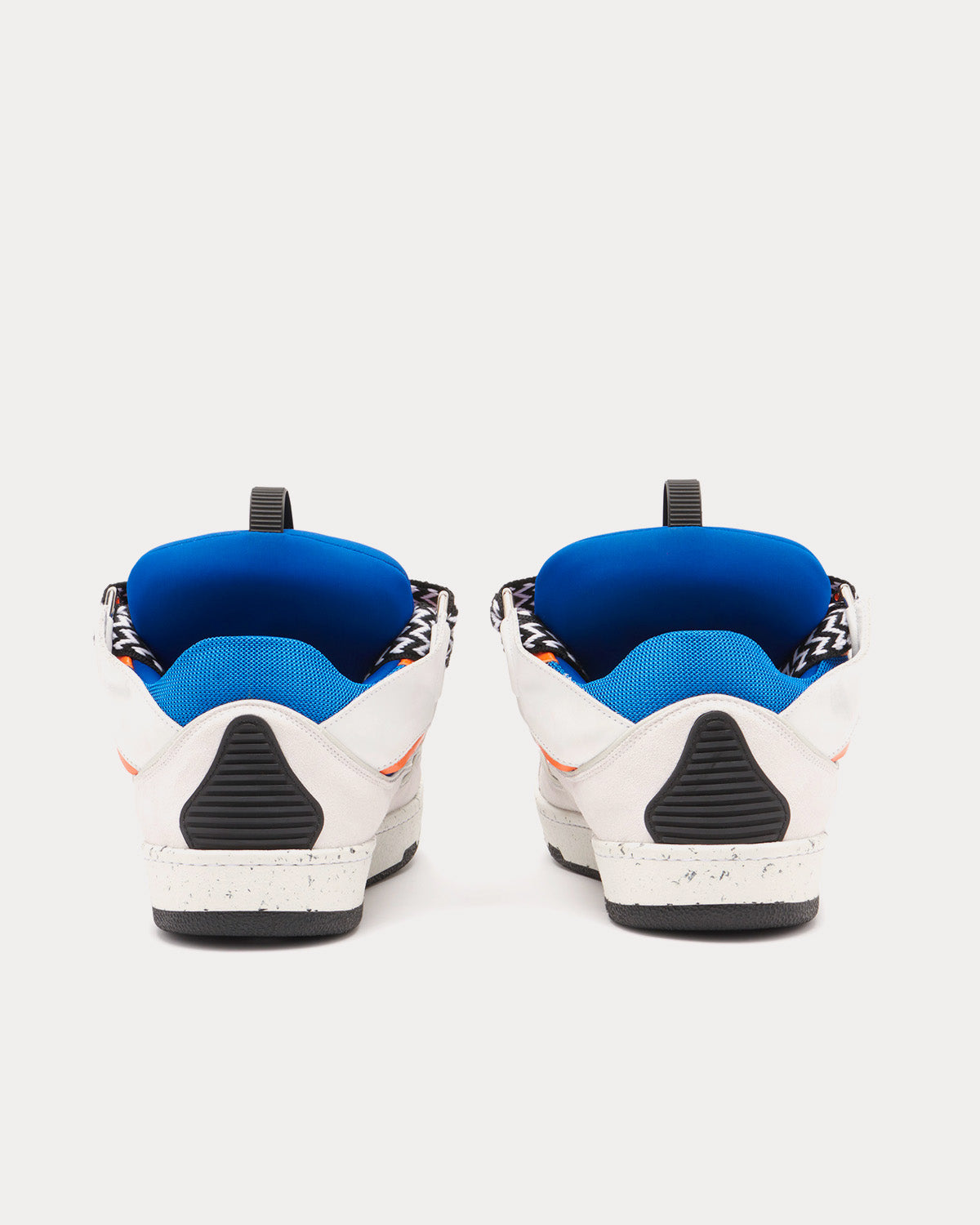 Lanvin Curb Leather White / Blue / Orange Low Top Sneakers - 4