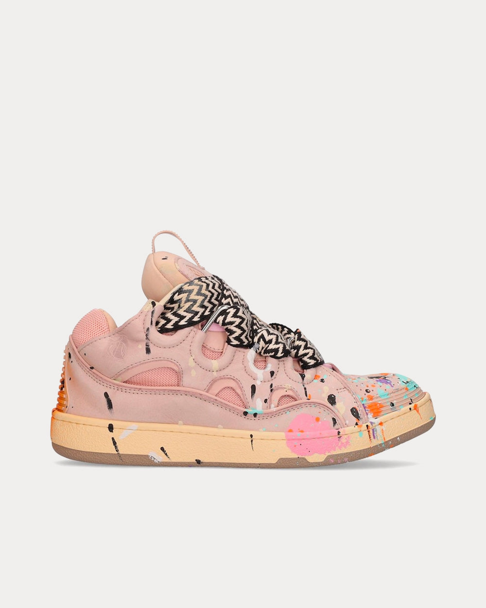 Lanvin x Gallery Dept Curb Painted Pink Low Top Sneakers - 1