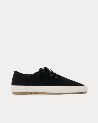 Lemaire Cotton Canvas Laced Black Low Top Sneakers