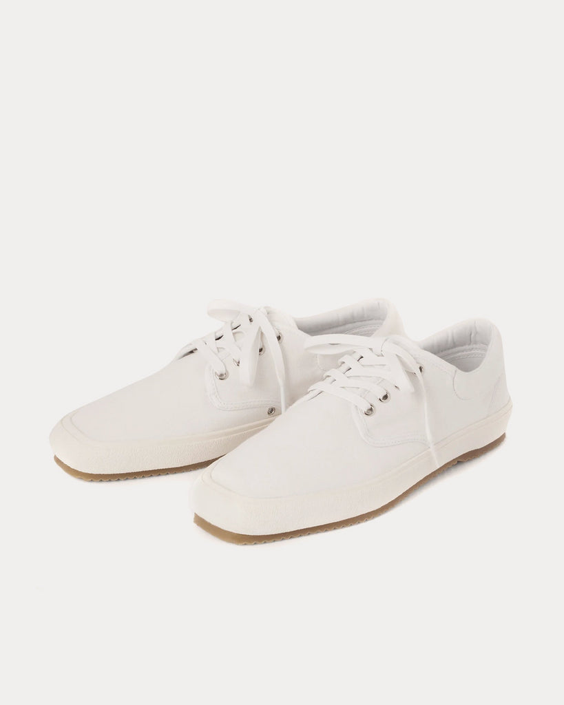 Lemaire Cotton Canvas Laced White Low Top Sneakers - Sneak in Peace