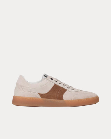 Les Deux Walt Suede Army Ivory / Brown Cub Low Top Sneakers