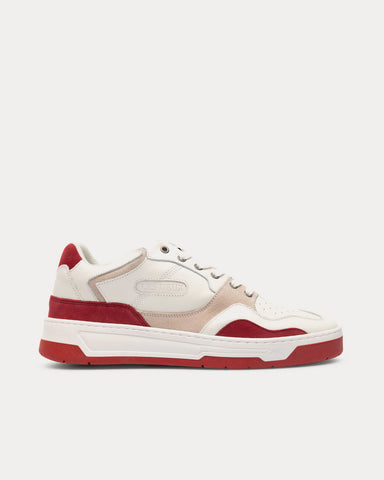 Les Deux Will Basketball Ivory / Red Low Top Sneakers