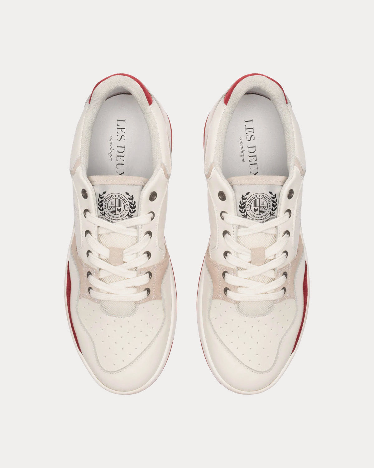 Les Deux Will Basketball Ivory / Red Low Top Sneakers - 2