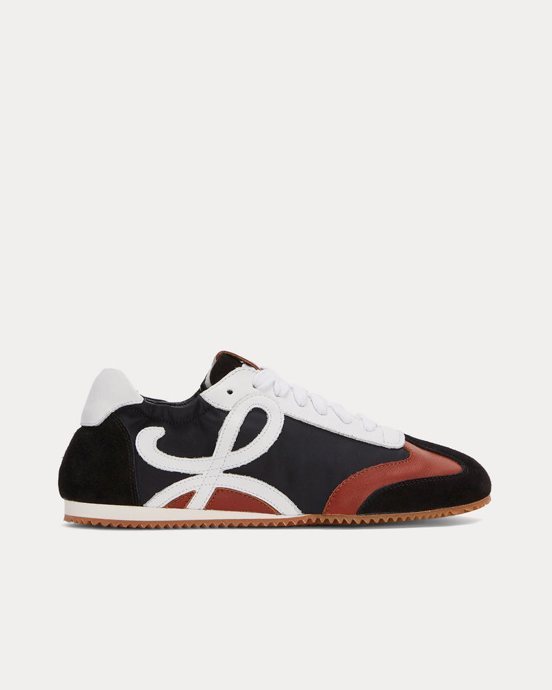 Loewe Ballet Runner in Nylon & Calfskin Black / White / Brown Low Top Sneakers - 1