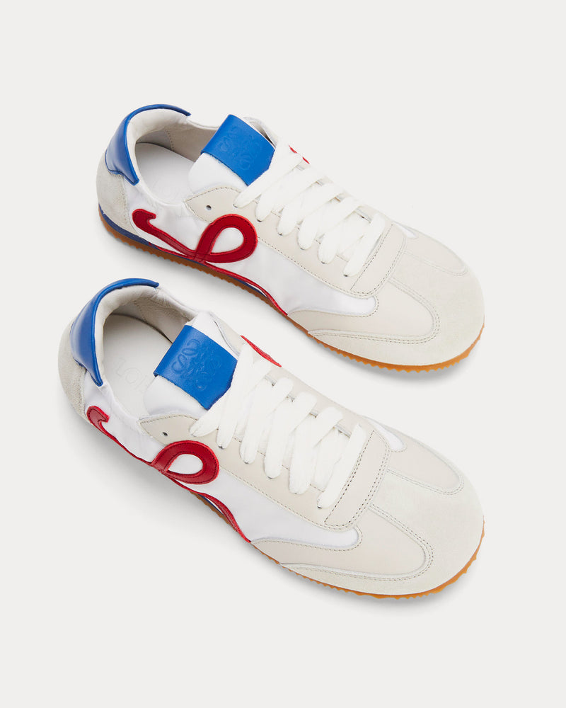 Loewe Ballet Runner in Nylon & Calfskin Soft White / Cherry / Royal Blue Low Top Sneakers - 2