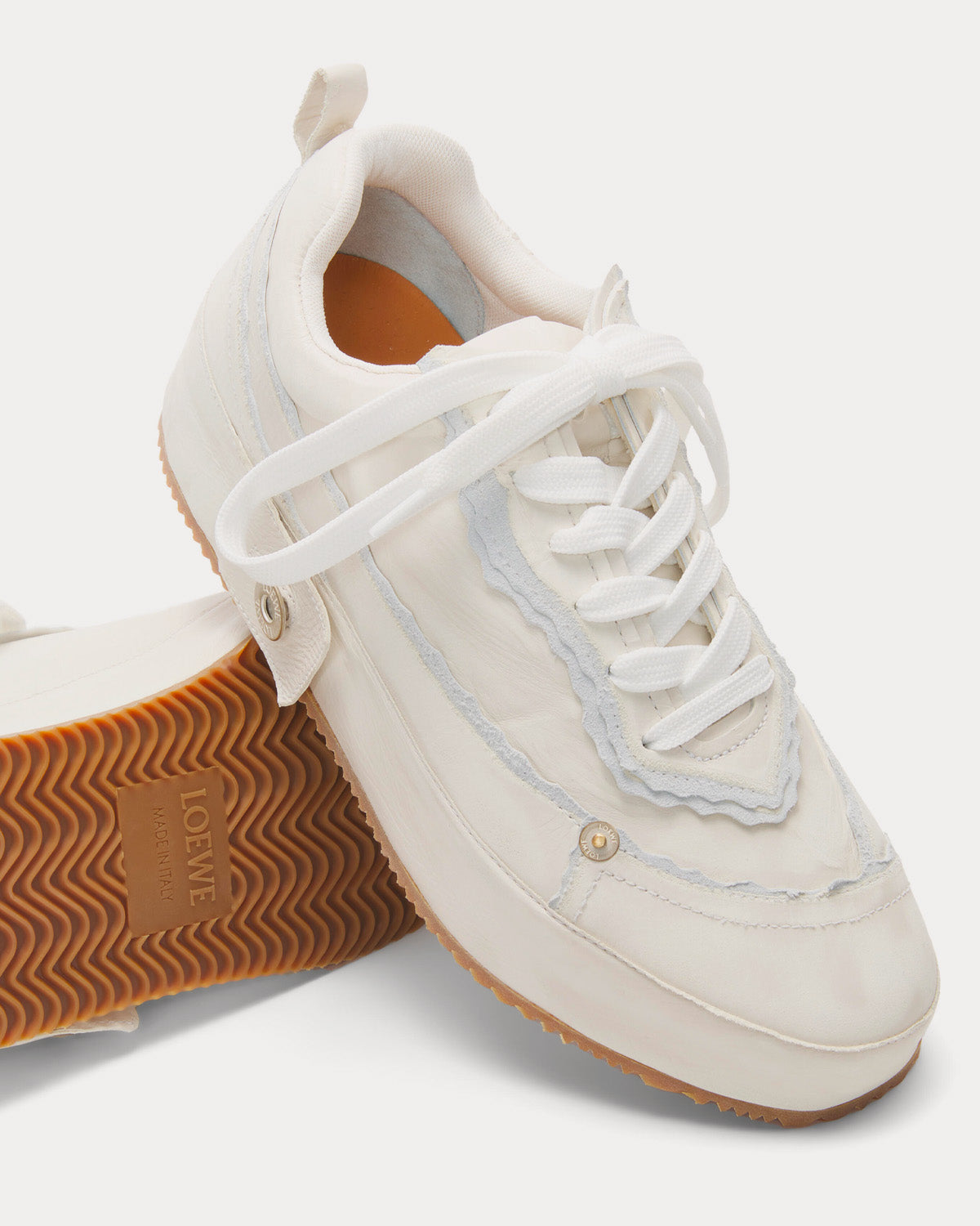 Loewe Deconstructed Calfskin White Low Top Sneakers - 4