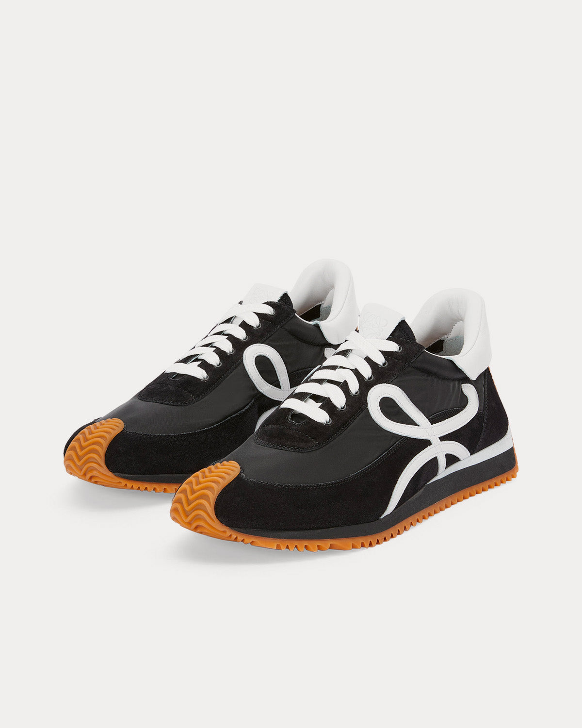 Loewe Flow Runner in Nylon & Suede Black / White Low Top Sneakers - 3