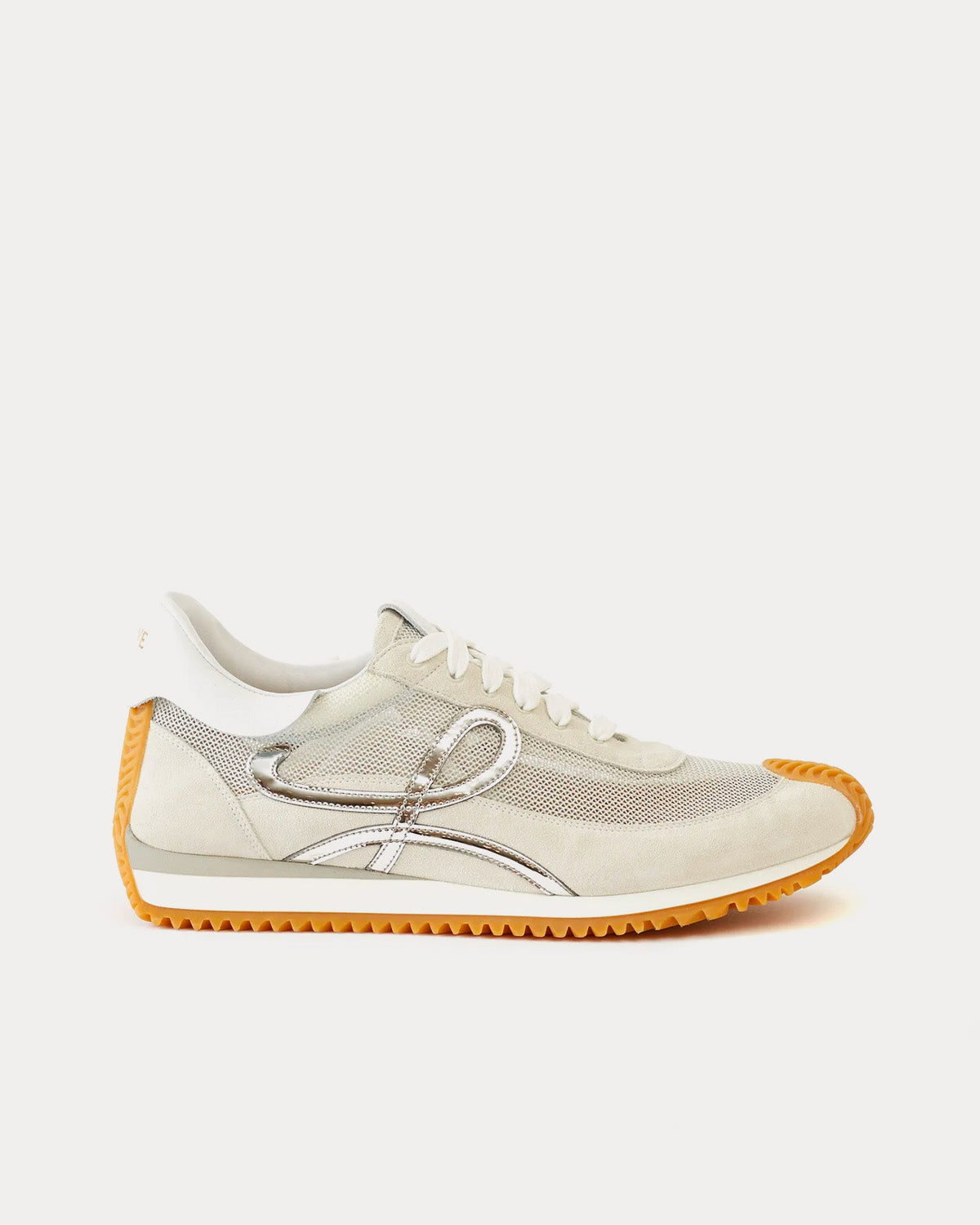 Loewe Flow Runner in Suede & Mesh Beige / Silver Low Top Sneakers - 1