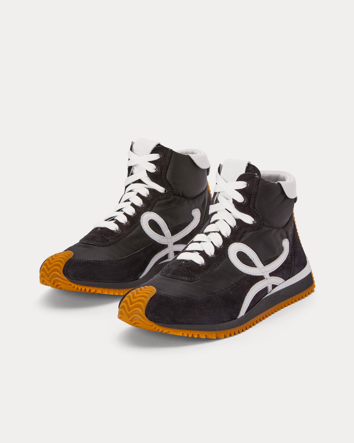 Loewe Runner Nylon & Suede Black High Top Sneakers - 3