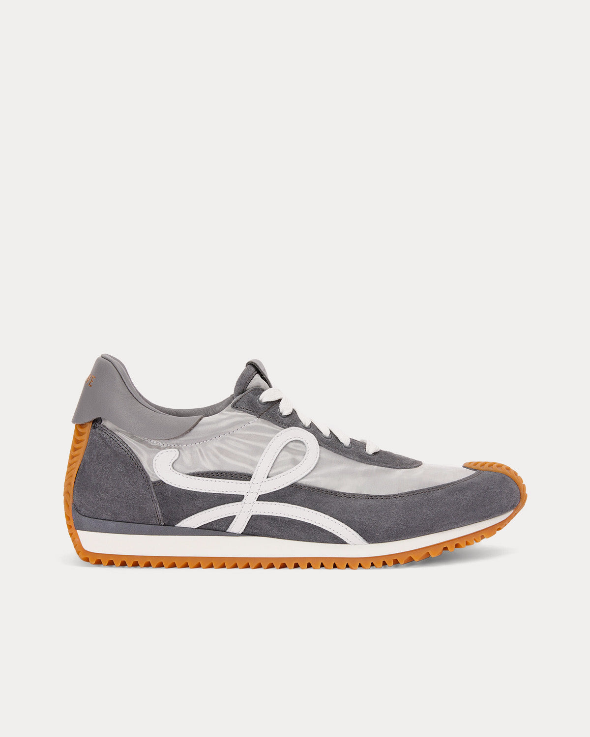 Loewe Flow Runner in Nylon & Calfskin Silver / Grey Low Top Sneakers - 1