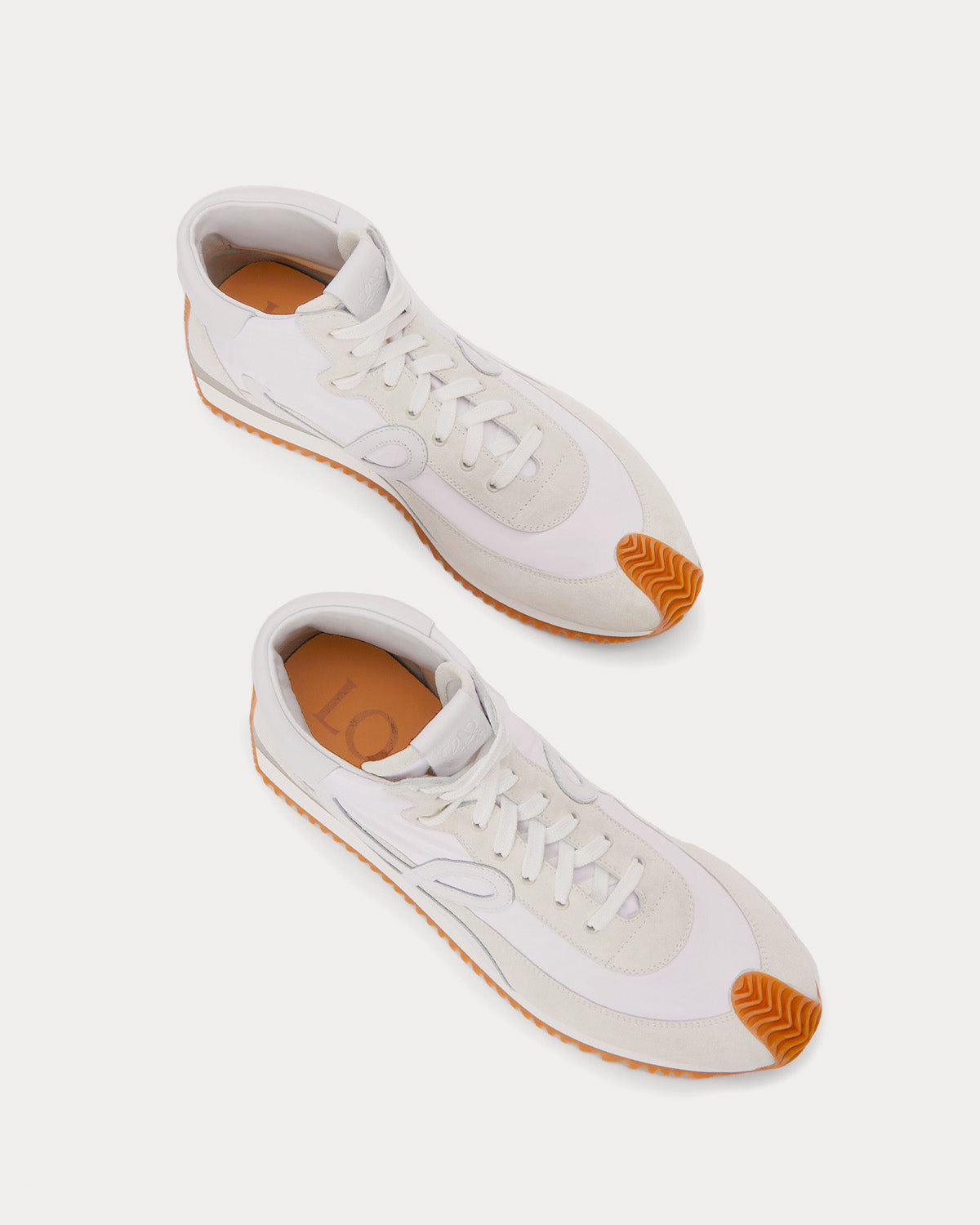 Loewe Runner Nylon & Suede White High Top Sneakers - 2