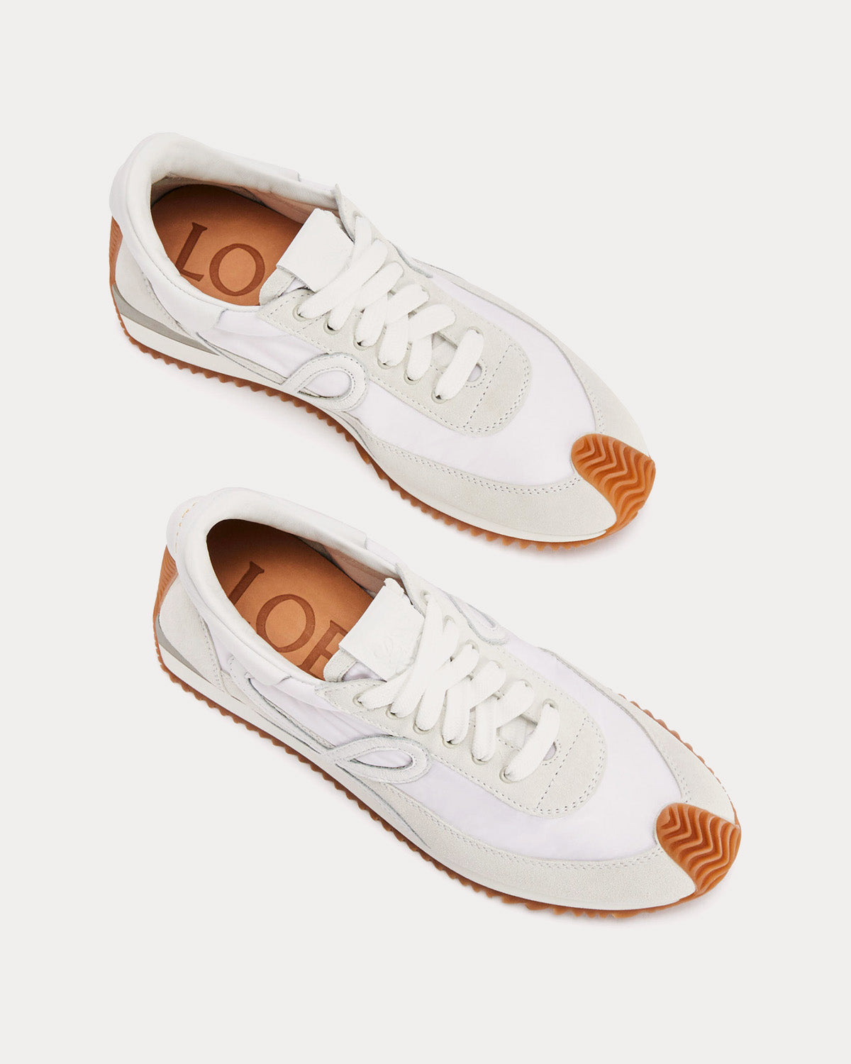 Loewe Flow Runner in Suede & Nylon White Low Top Sneakers - 2