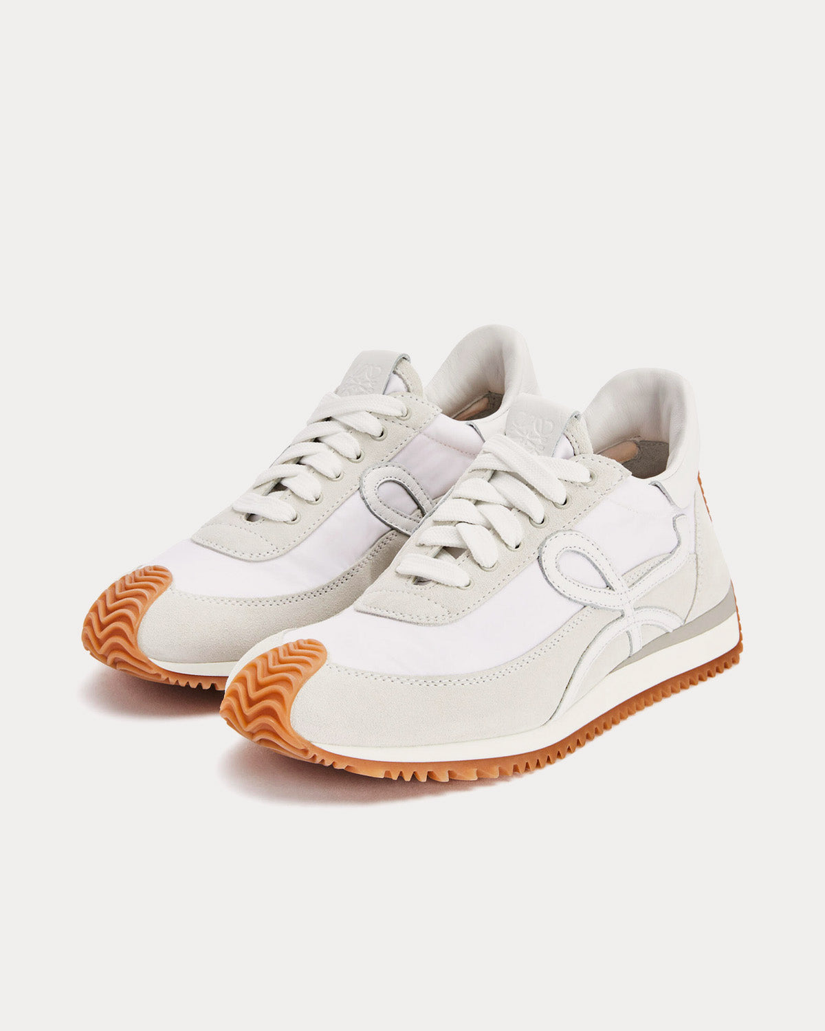 Loewe Flow Runner in Suede & Nylon White Low Top Sneakers - 3