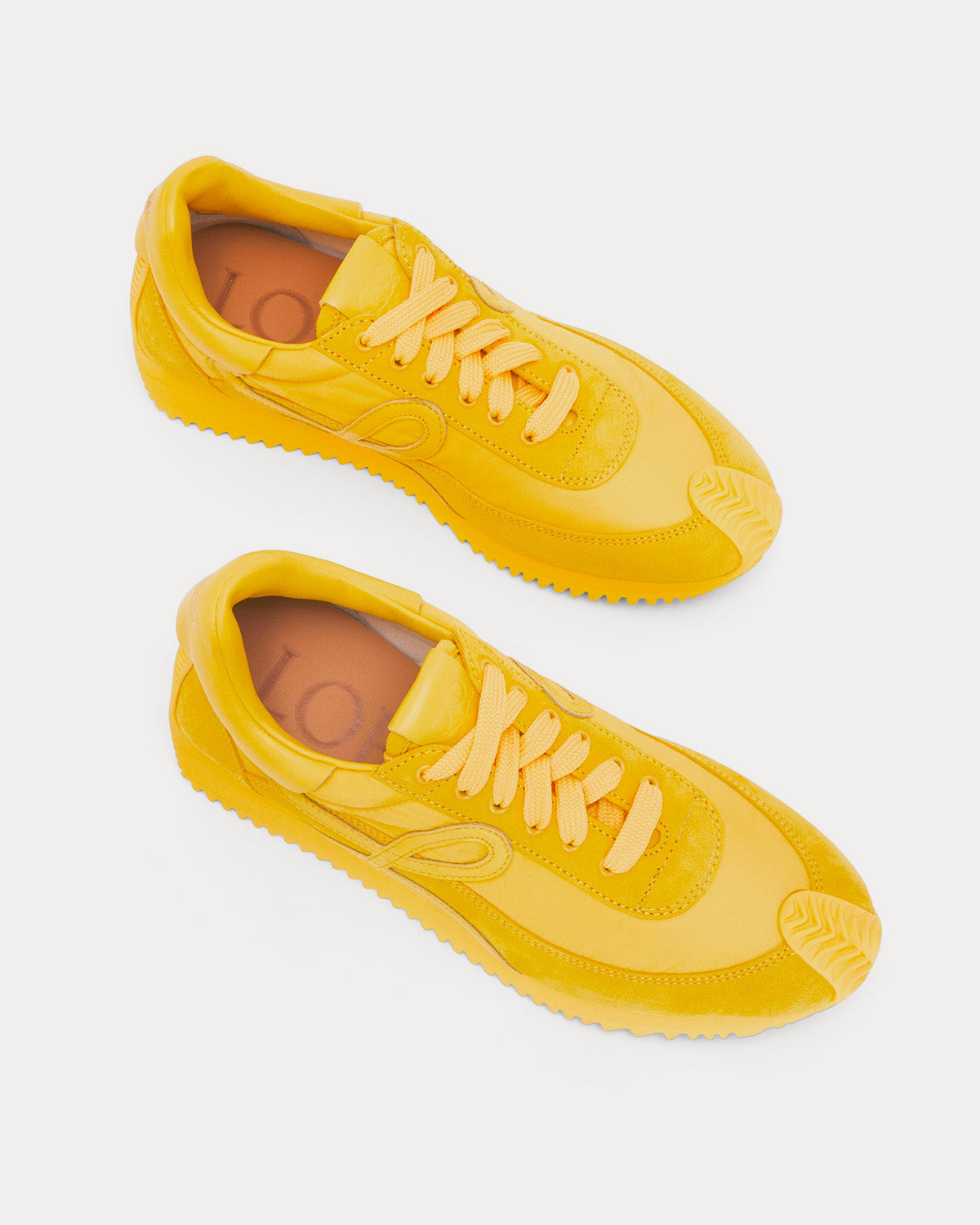 Loewe - Flow Runner in Nylon & Suede Yellow Low Top Sneakers