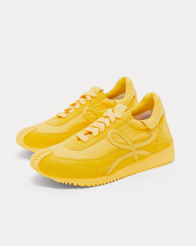 Loewe Flow Runner in Suede & Nylon Yellow Low Top Sneakers - 3