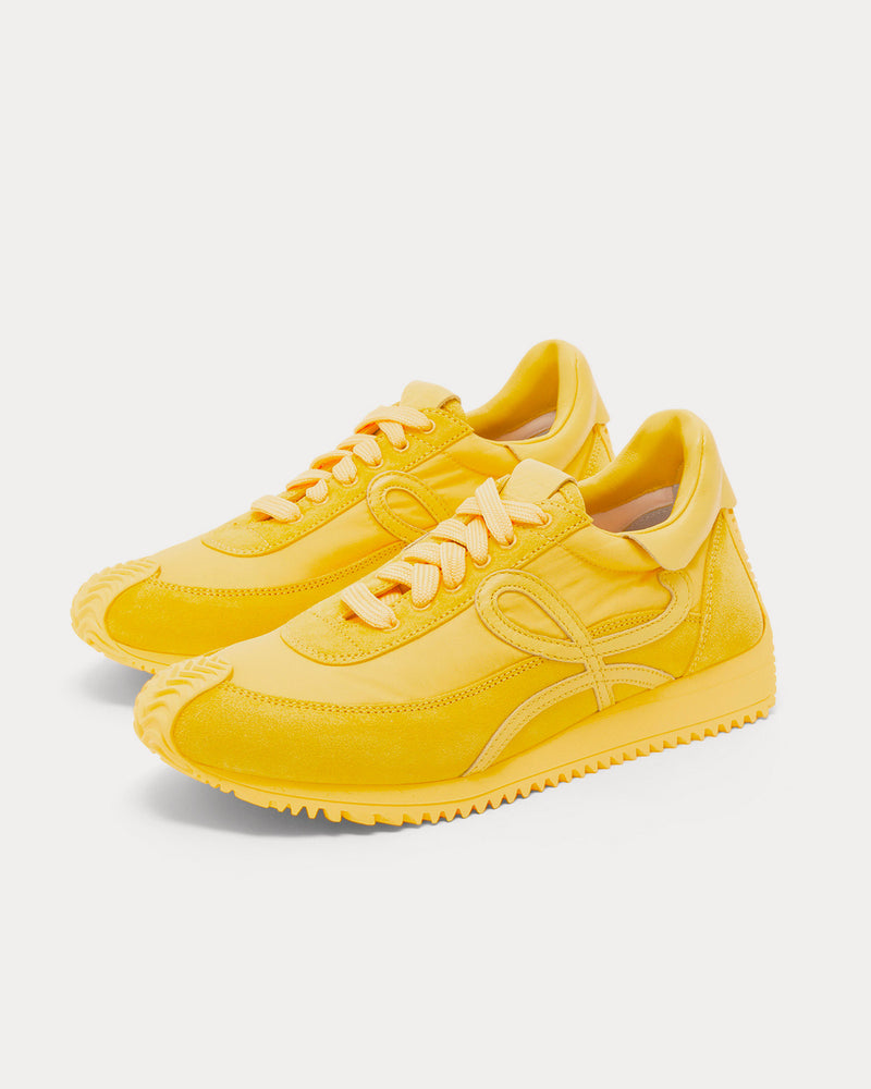 Loewe Flow Runner in Nylon & Suede Yellow Low Top Sneakers - 3