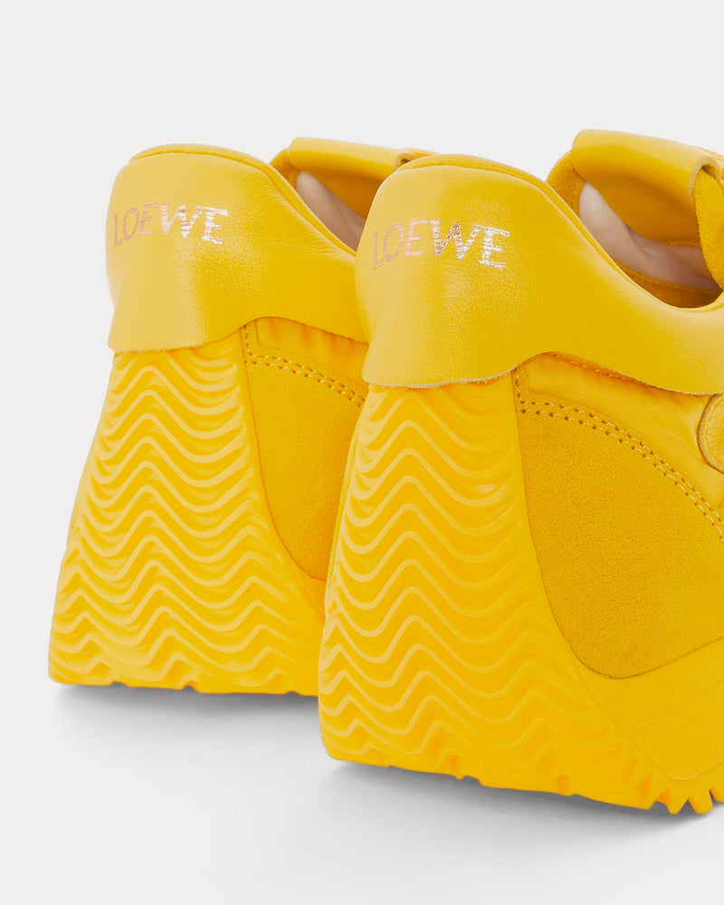 Loewe Flow Runner in Nylon & Suede Yellow Low Top Sneakers - 4