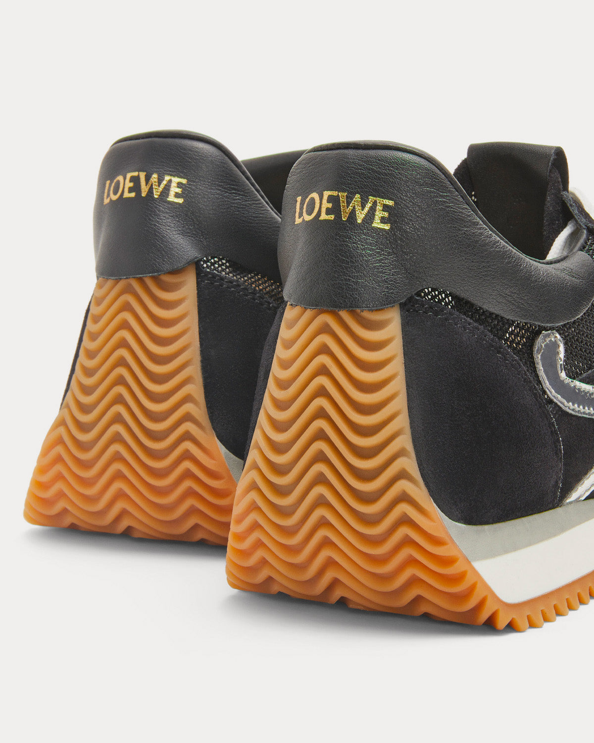 Loewe Flow runner in tTechnical Mesh & Suede Black / Silver Low Top Sneakers - 3