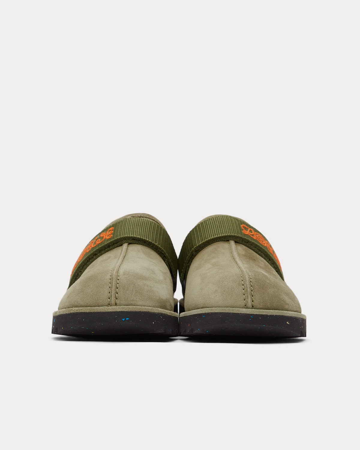 Loewe Suede Khaki Slip Ons - 3