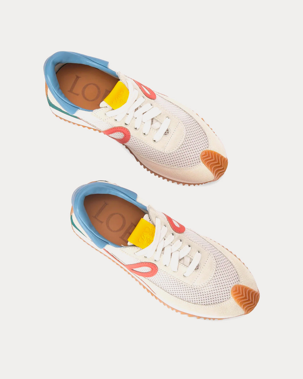 Loewe x Paula's Ibiza Flow Runner in Technical Mesh & Suede White / Multi Low Top Sneakers - 2