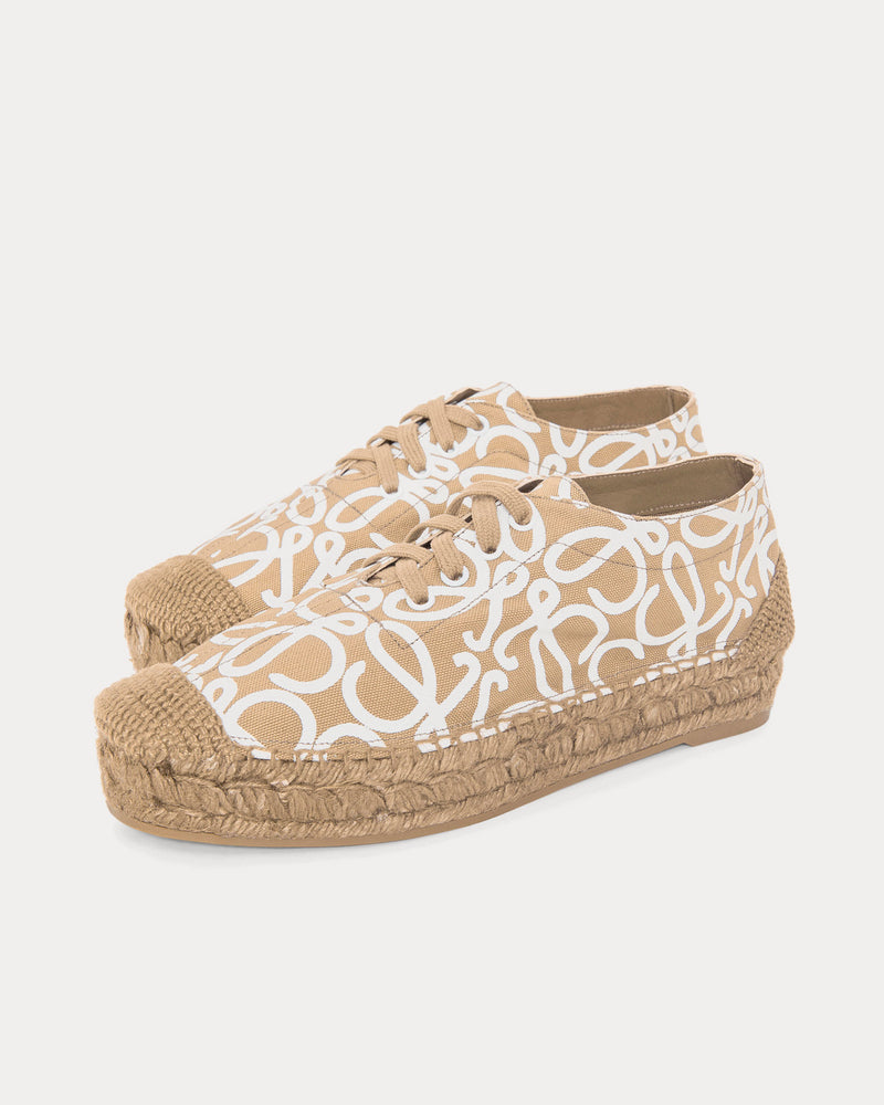 Loewe x Paula's Ibiza Solar Lace-Up Canvas Oat Milk Low Top Sneakers - 2