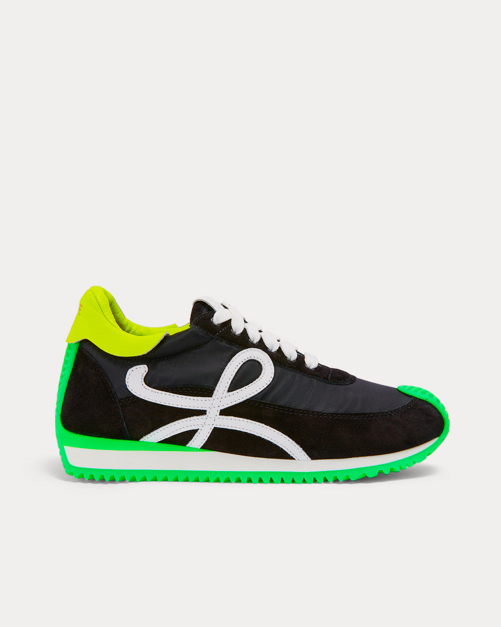 Loewe Flow Runner Nylon & Suede Black / Neon Green Low Top Sneakers - 1