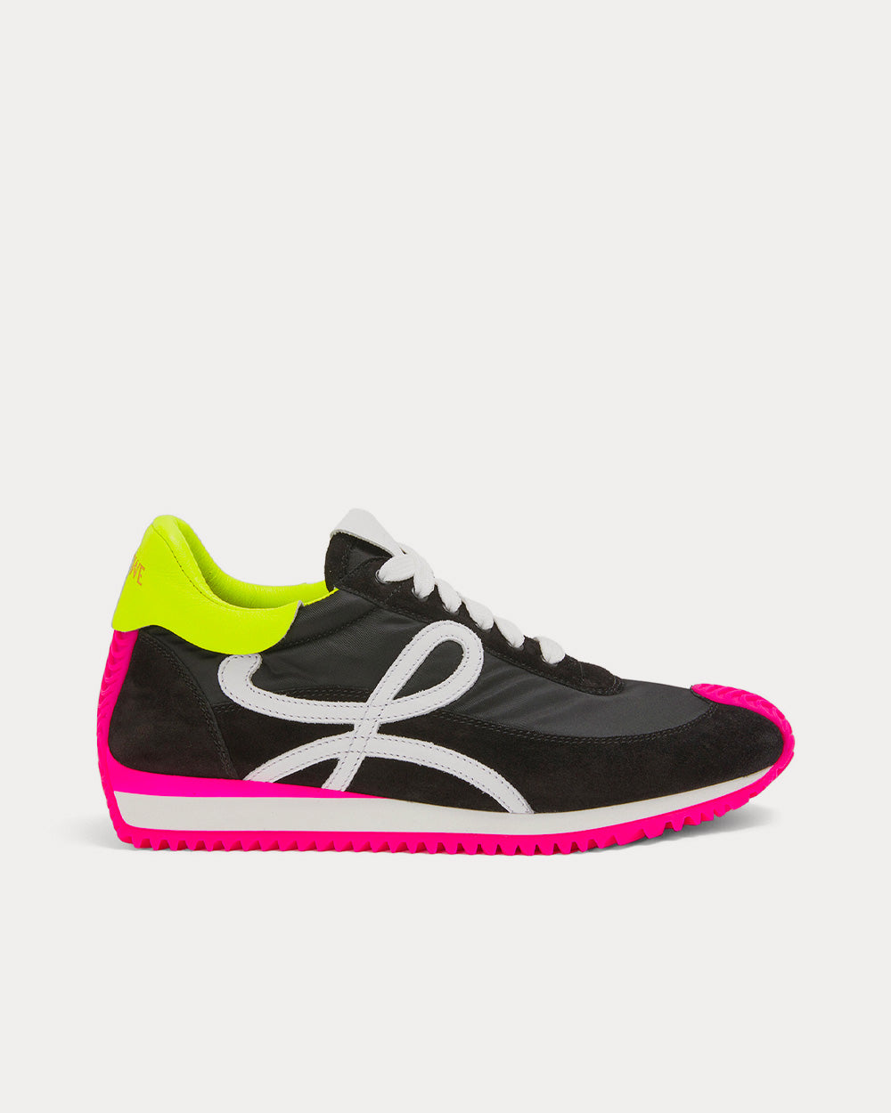 Loewe Flow Runner Nylon & Suede Black / Neon Pink Low Top Sneakers - 1