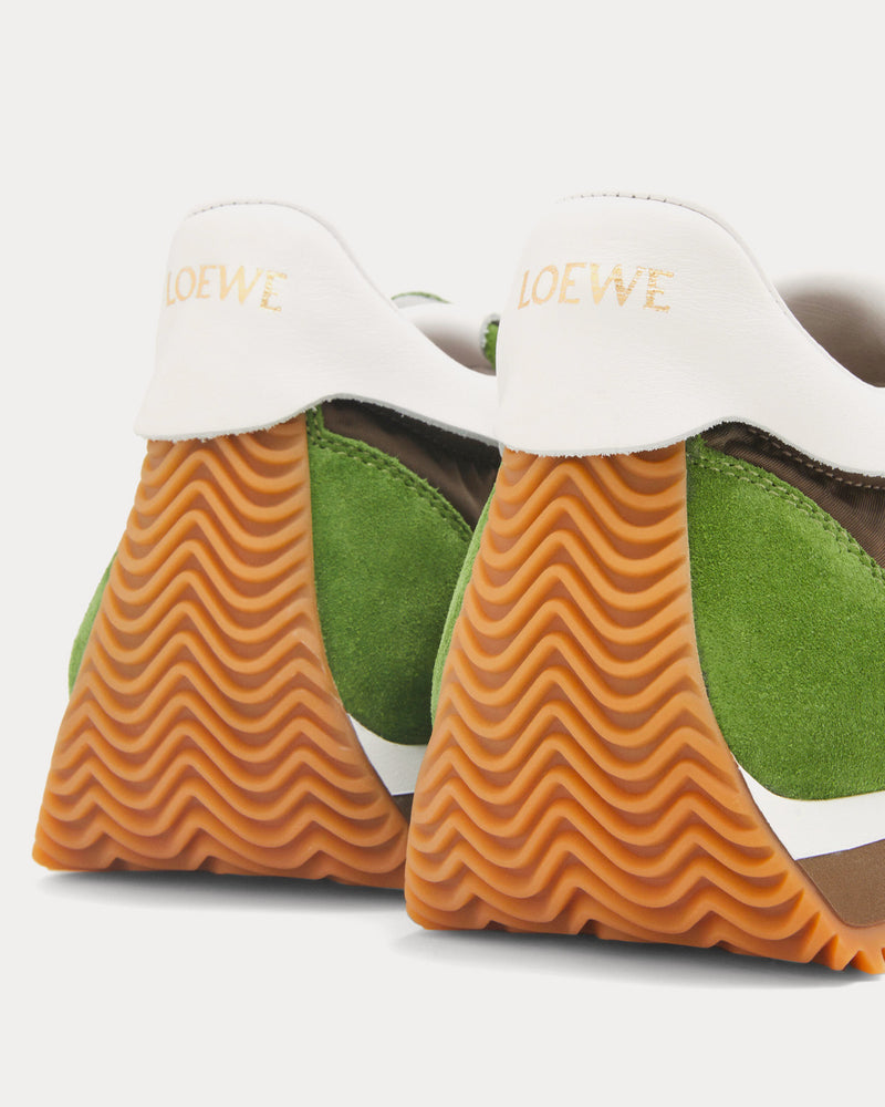 Loewe x Paula's Ibiza Flow Runner Calfskin & Nylon Green / Brown Low Top Sneakers - 3