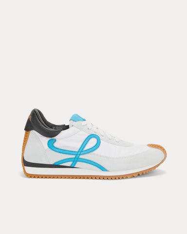 Loewe x Paula's Ibiza Flow Runner Calfskin & Nylon White / Blue Low Top Sneakers