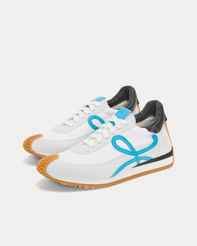 Loewe x Paula's Ibiza Flow Runner Calfskin & Nylon White / Blue Low Top Sneakers - 2