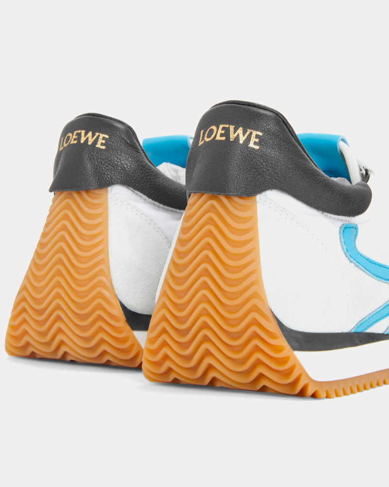 Loewe x Paula's Ibiza Flow Runner Calfskin & Nylon White / Blue Low Top Sneakers - 3