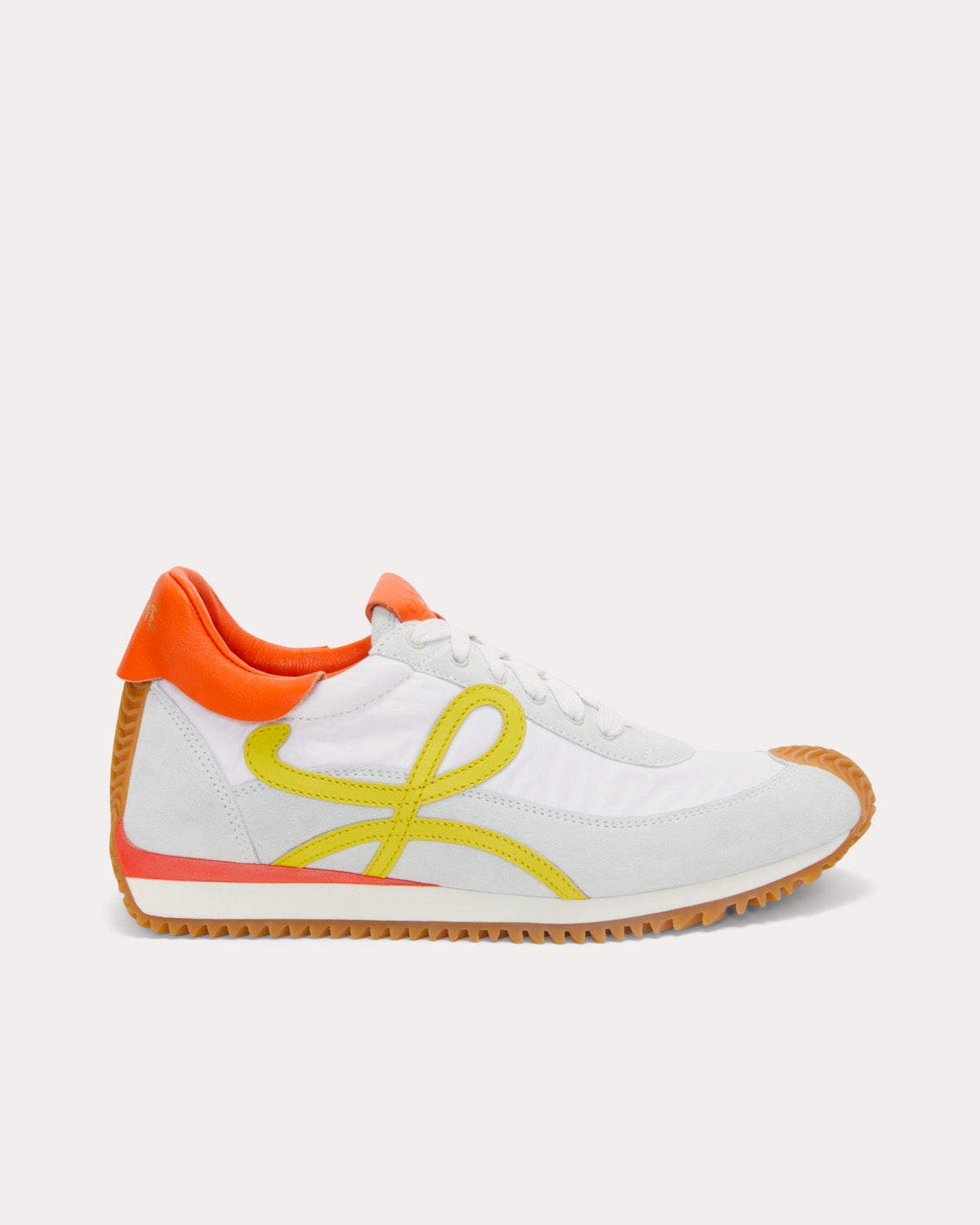 Loewe x Paula's Ibiza Flow Runner Calfskin & Nylon White / Yellow Low Top Sneakers - 1