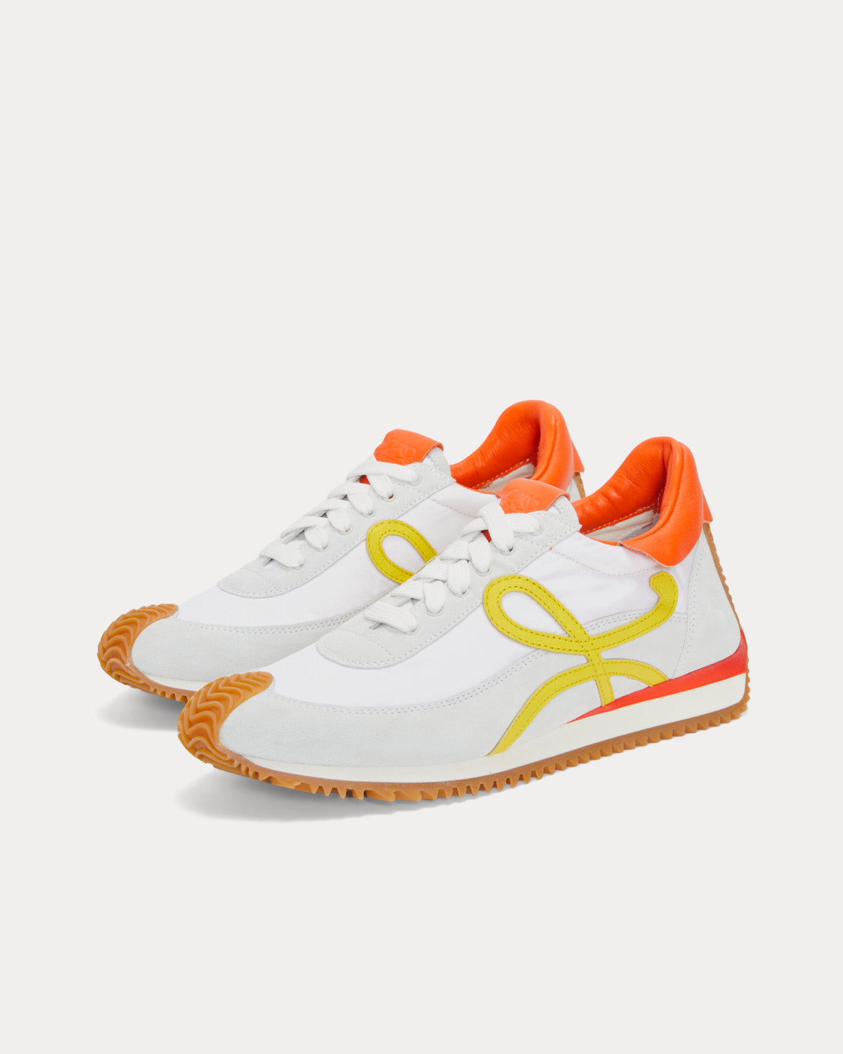 Loewe x Paula's Ibiza Flow Runner Calfskin & Nylon White / Yellow Low Top Sneakers - 2