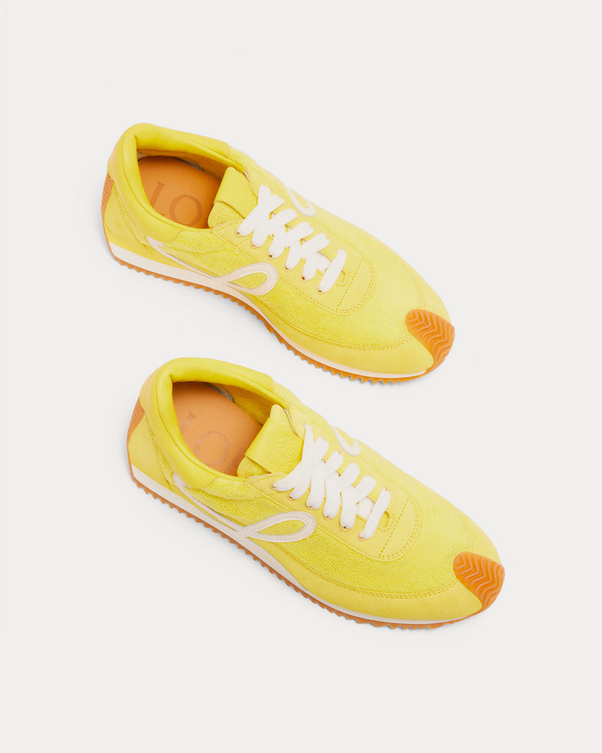 Loewe x Paula's Ibiza Flow Runner in Terry Cloth & Suede Yellow Low Top Sneakers - 2