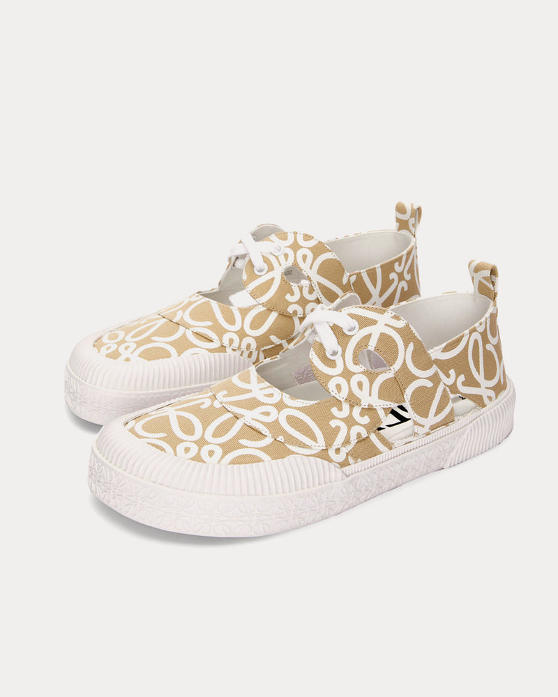 Loewe x Paula's Ibiza Terra Vulca Lace-Up Canvas Oat Milk Low Top Sneakers - 2