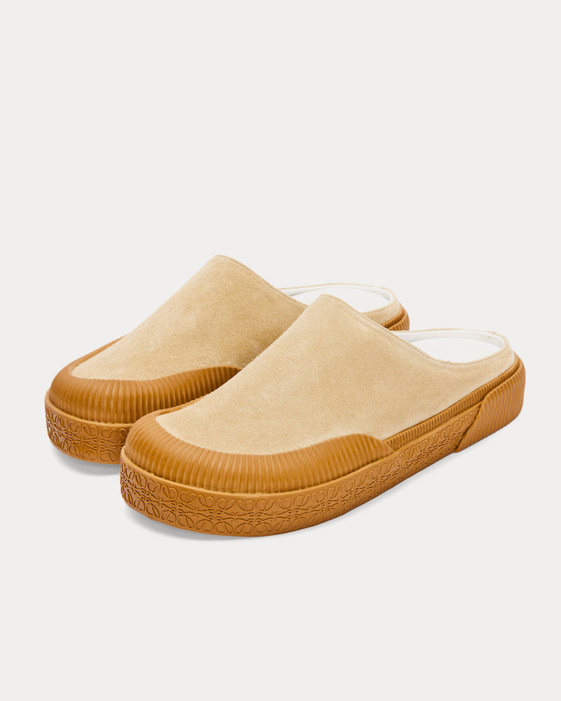 Loewe x Paula's Ibiza Terra Vulca Suede Gold Slip Ons - 2