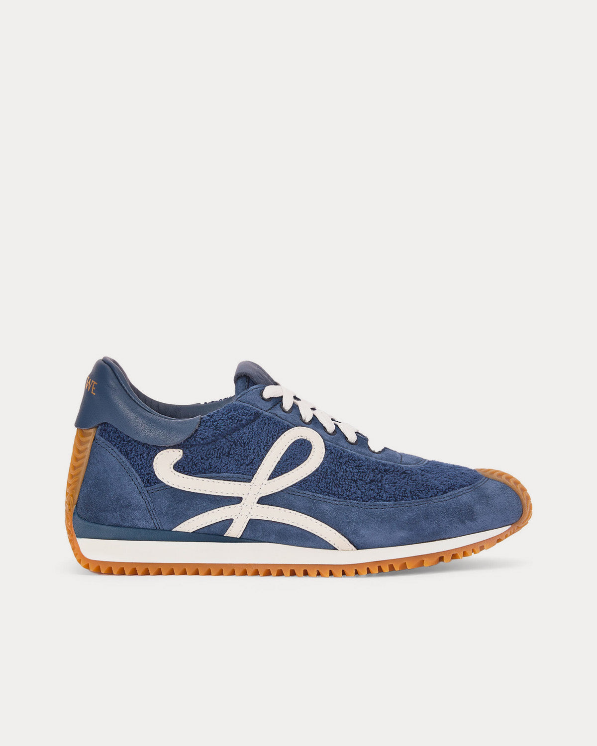 Loewe x Paula's Ibiza Flow Runner in Terry Cloth & Suede Blue Denim Low Top Sneakers - 1