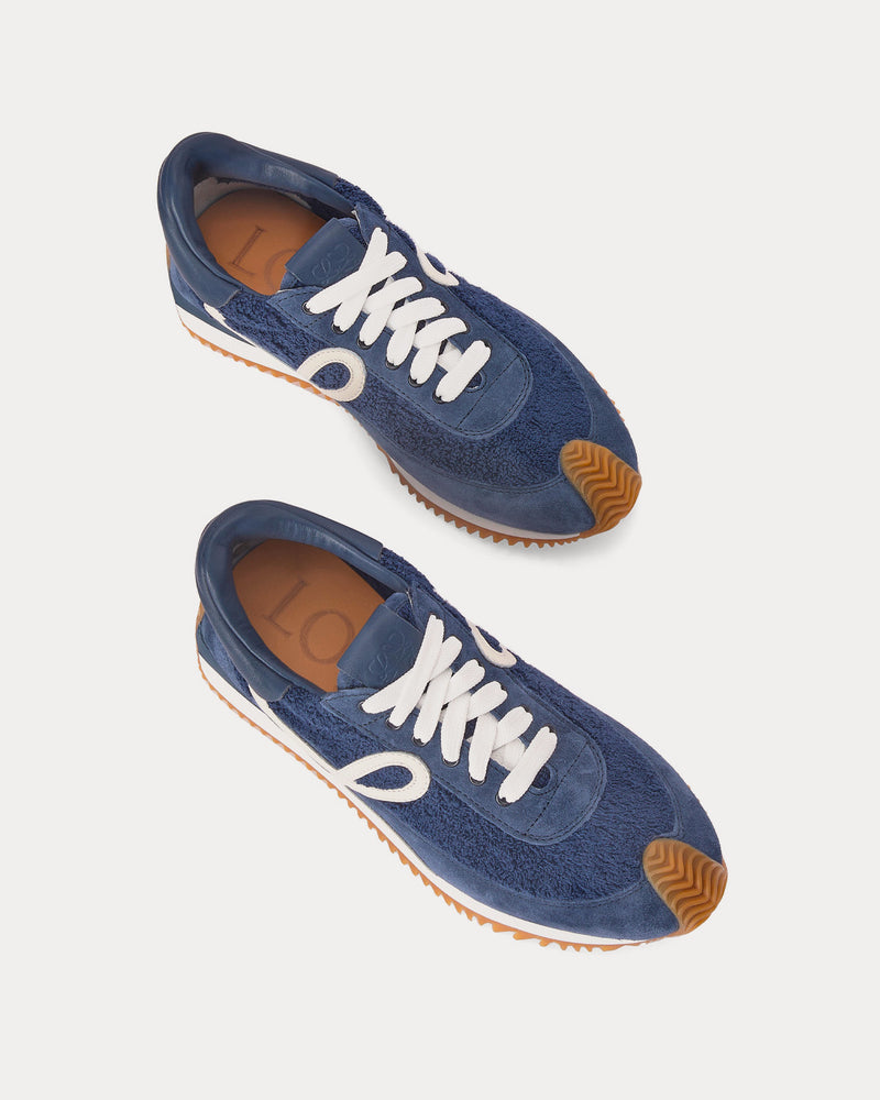 Loewe x Paula's Ibiza Flow Runner in Terry Cloth & Suede Blue Denim Low Top Sneakers - 2