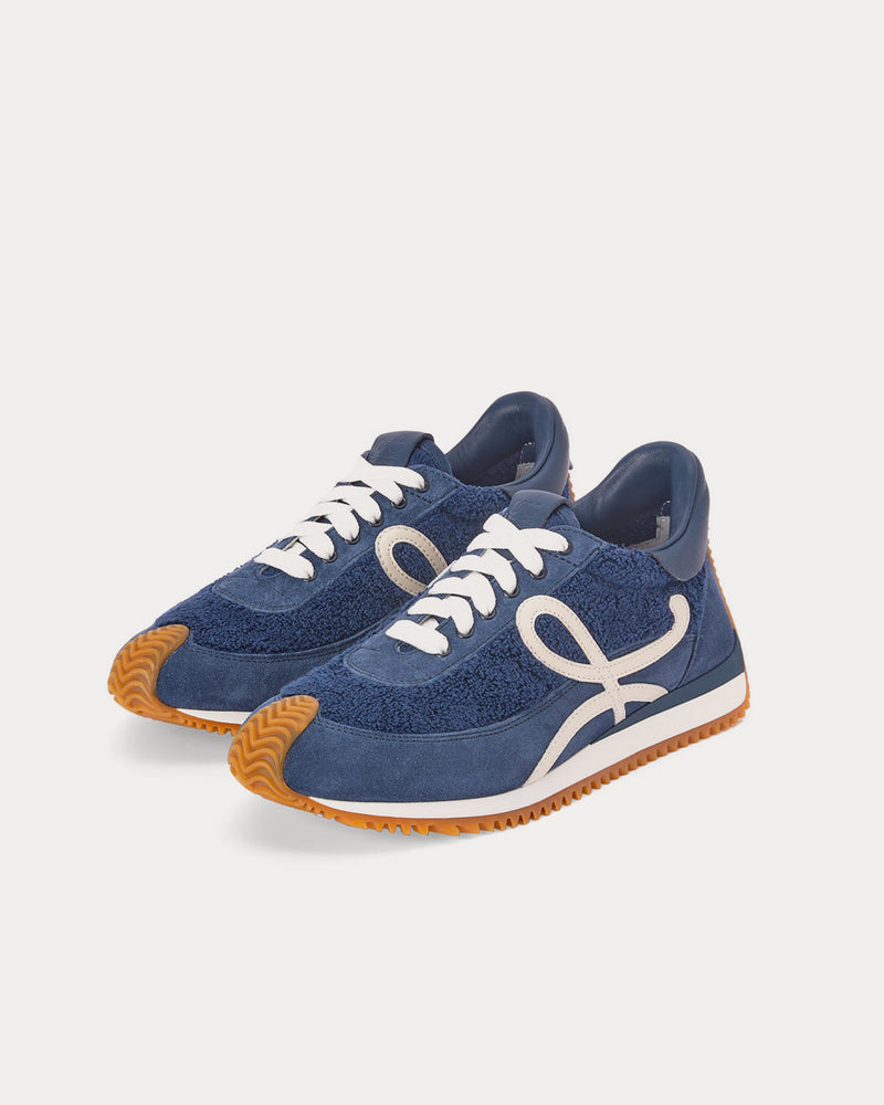 Loewe x Paula's Ibiza Flow Runner in Terry Cloth & Suede Blue Denim Low Top Sneakers - 3