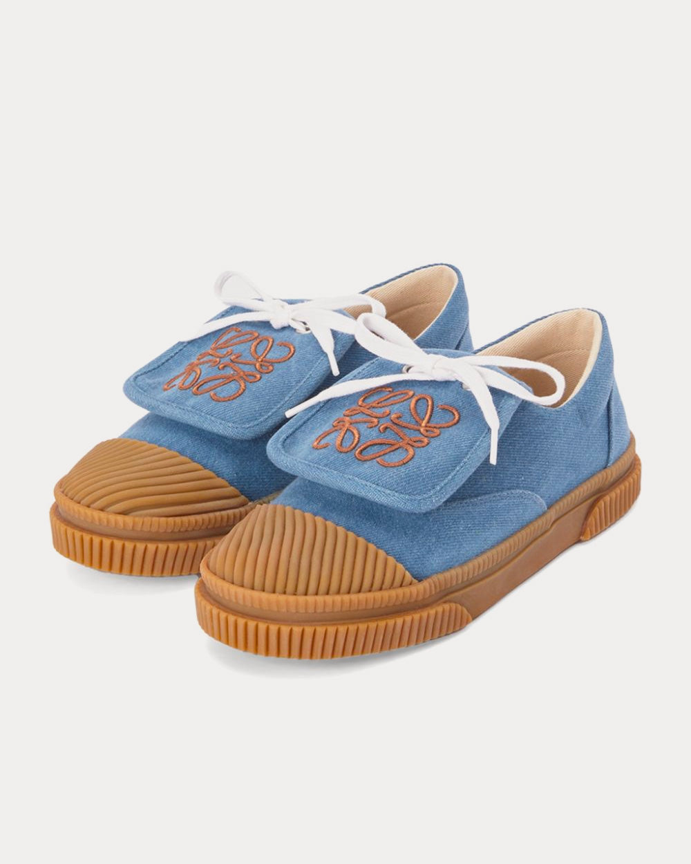 Loewe x Paula's Ibiza Flap Denim Blue Low Top Sneakers - 3