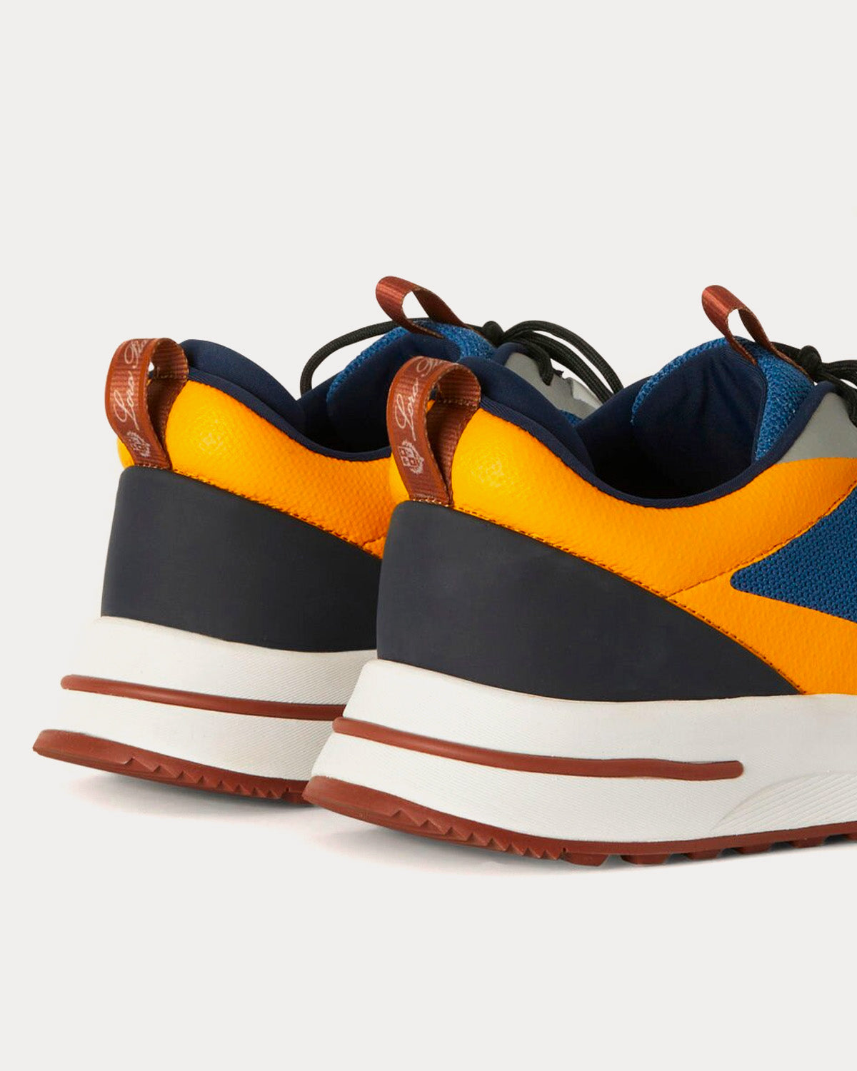 Loro Piana Week-End Walk Technical Fabric Empowered Orange Low Top Sneakers - 3