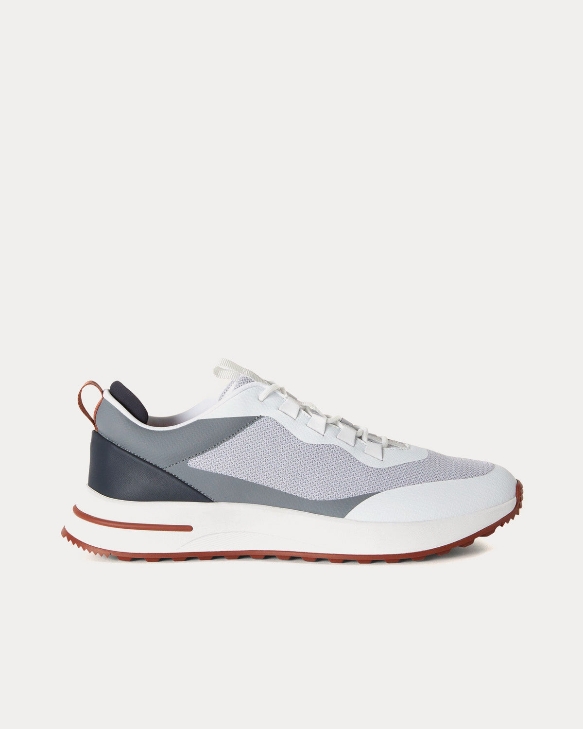 Loro Piana Week-End Walk Technical Fabric Frost Grey Low Top Sneakers - 1