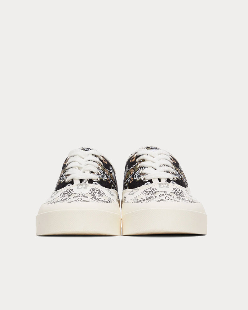 Maison Kitsuné Bandana Print Black & White Low Top Sneakers - 2