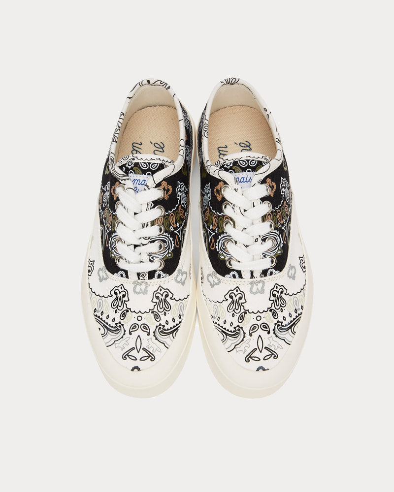 Maison Kitsuné Bandana Print Black & White Low Top Sneakers - 3