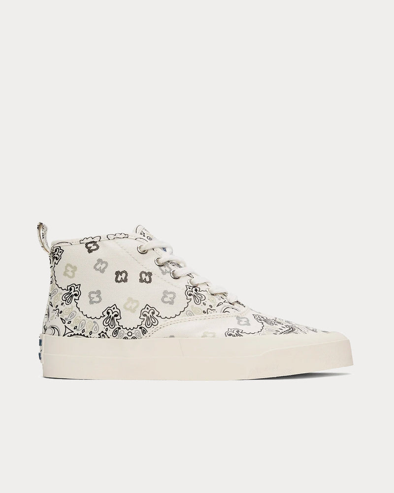 Maison Kitsuné Bandana Print White High Top Sneakers - 1