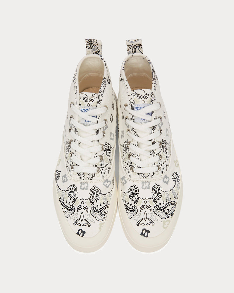 Maison Kitsuné Bandana Print White High Top Sneakers - 3