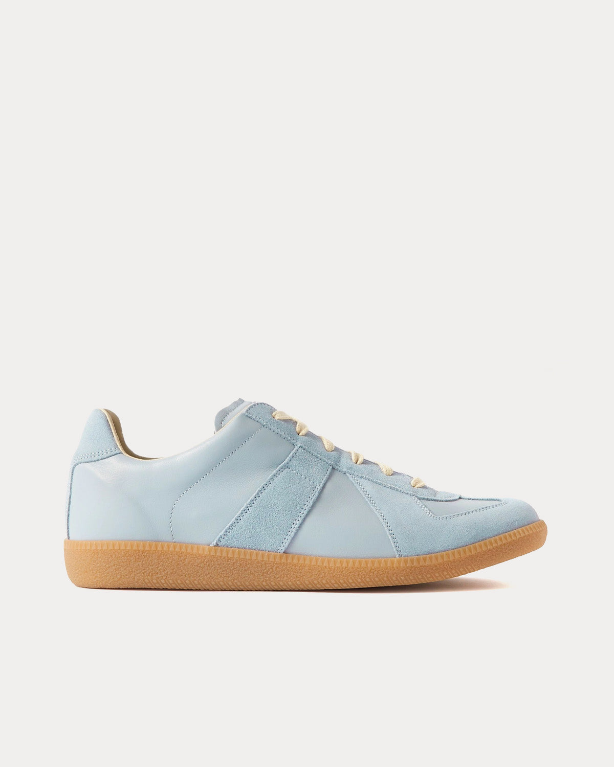 Maison Margiela Replica Leather Pale Blue Low Top Sneakers - 1