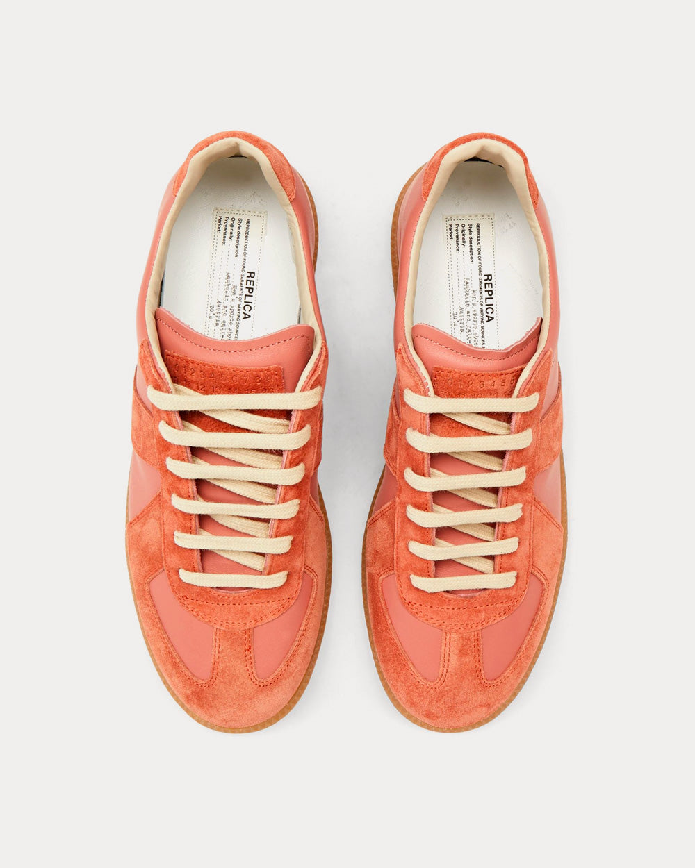 Maison Margiela Replica Salmon Pink Low Top Sneakers - 2